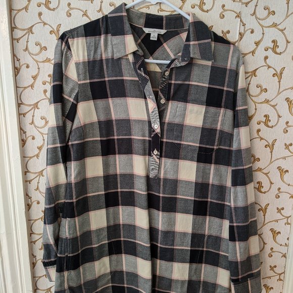 L.L. Bean Signature Women's Flannel Tunic - Picture 1 of 3